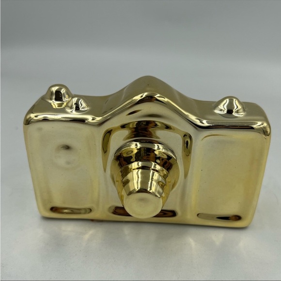 Gold Ceramic Camera Decor